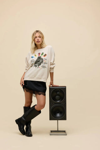 Elton John Rainbow Piano Vintage Raglan Sweatshirt