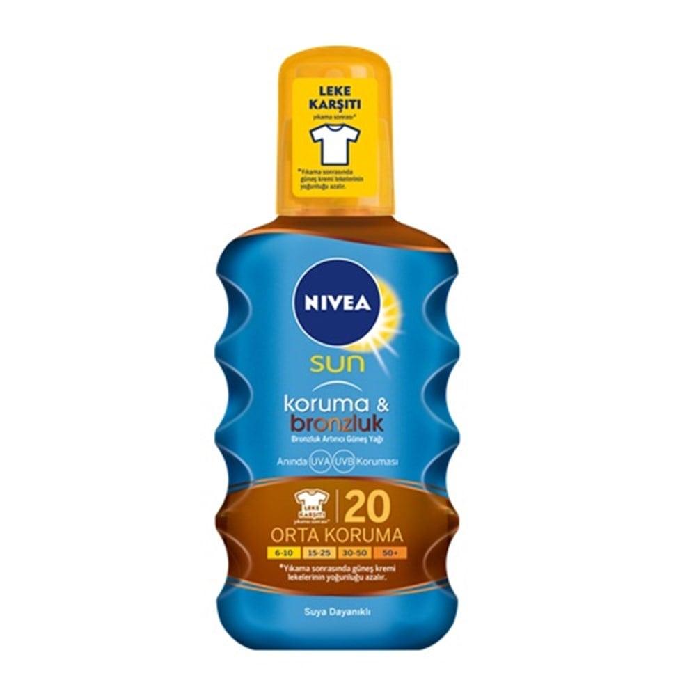 Nivea Sun: SPF 20 Tanning Oil - UVA/UVB Protection, Natural Bronze, Normal Skin - Bronzing Sun Oil, Sunscreen, 200ml / 6.76 fl oz - Glamourous Grace