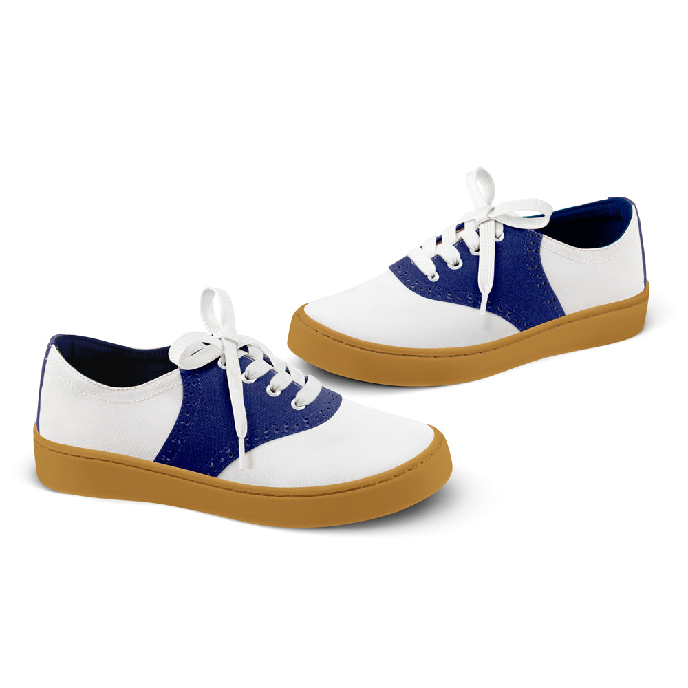 Saddle Blue Women's Casual Sneakers - Glamourous Grace