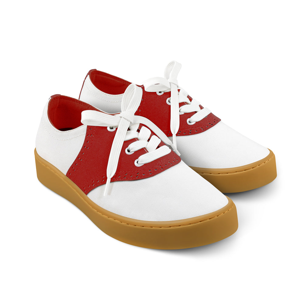 Saddle Red Women's Casual Sneakers - Glamourous Grace