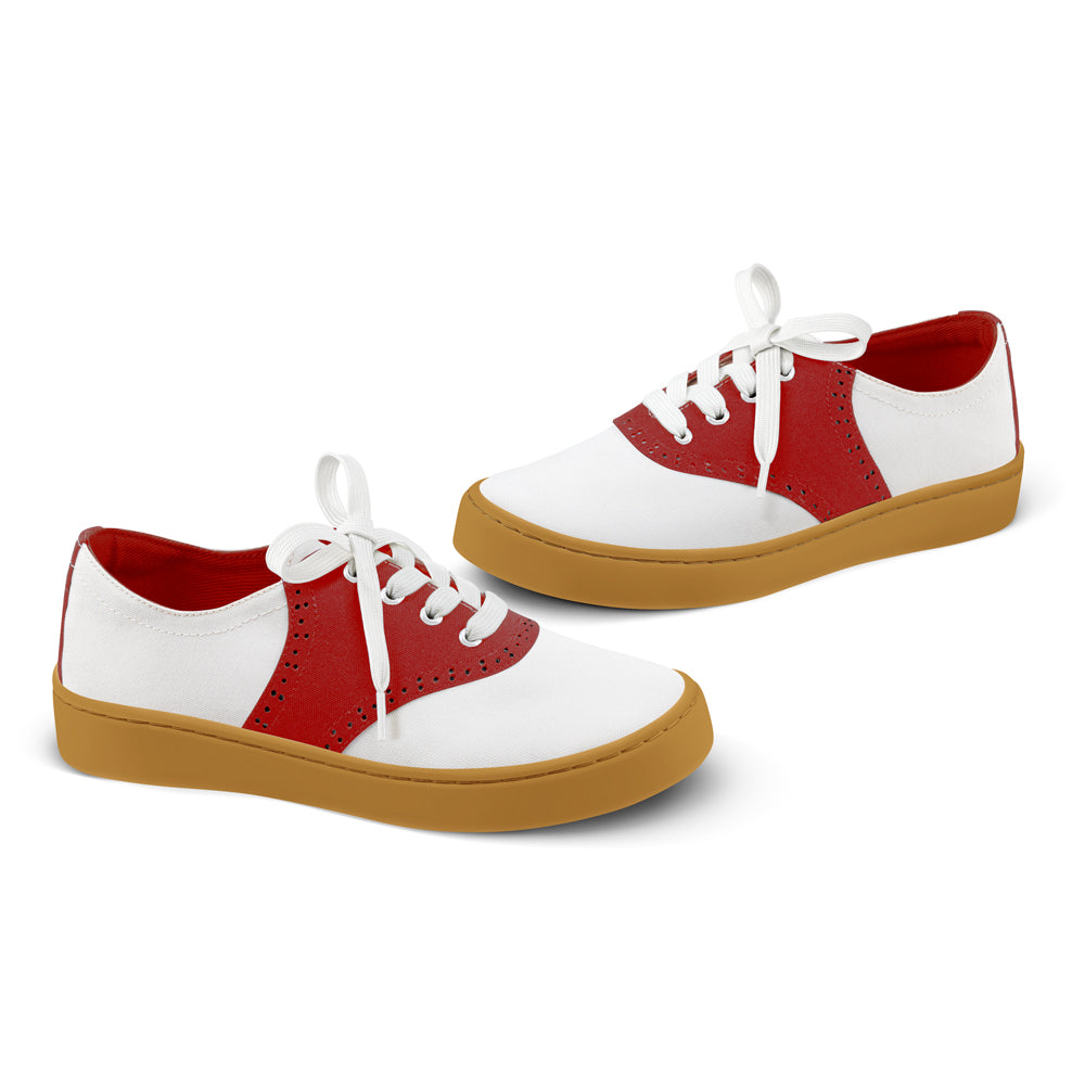 Saddle Red Women's Casual Sneakers - Glamourous Grace