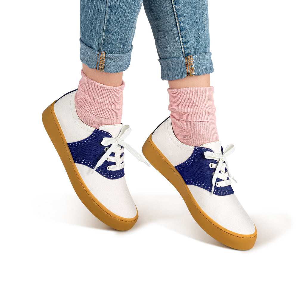 Saddle Blue Women's Casual Sneakers - Glamourous Grace