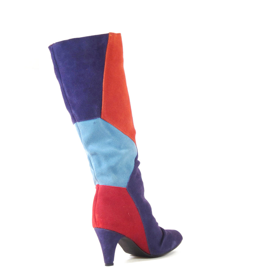 Samira Patchwork Tall Heeled Boots - Glamourous Grace