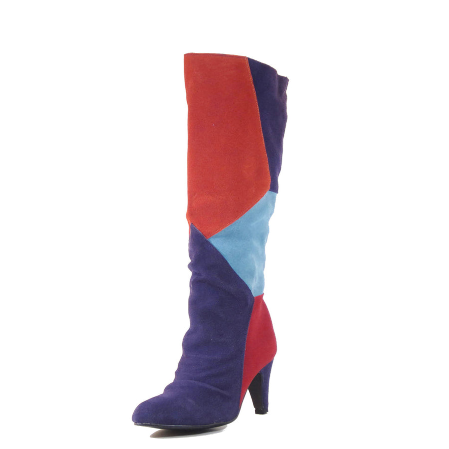 Samira Patchwork Tall Heeled Boots - Glamourous Grace