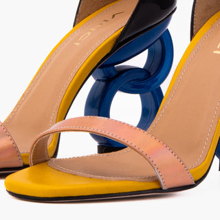 The Helix Heel Rose Gold Leather Women Sandal - Glamourous Grace