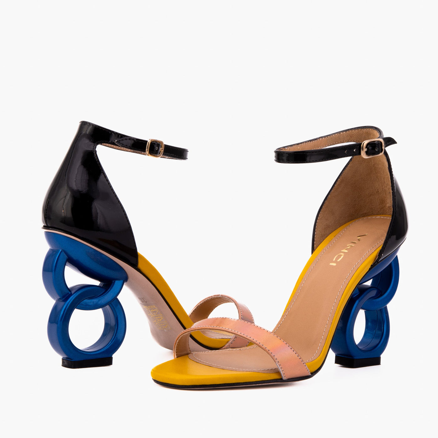The Helix Heel Rose Gold Leather Women Sandal - Glamourous Grace