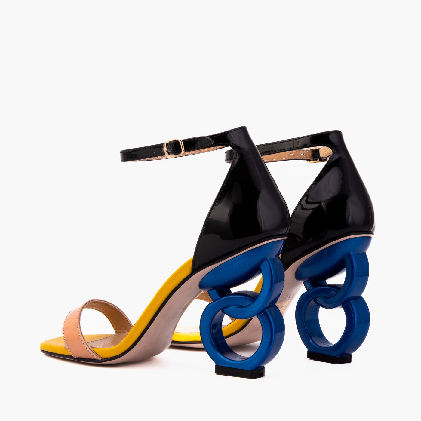 The Helix Heel Rose Gold Leather Women Sandal - Glamourous Grace