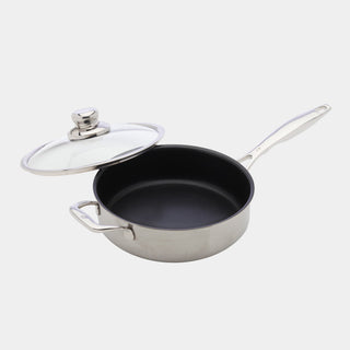 Nonstick Clad 3.1 qt Saute Pan with Glass Lid - Induction