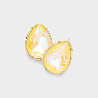 Teardrop Stone Stud Earrings