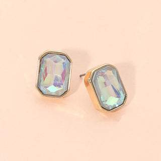 Geometric Stone Stud Earrings
