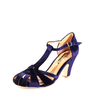 Sergi Velvet T-Strap Heels - Glamourous Grace