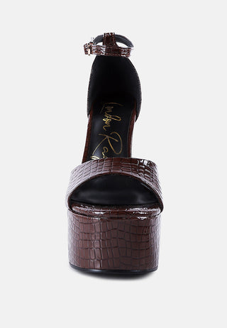 Pretty Me Patent Croc Ultra High Platform Sandals - Glamourous Grace