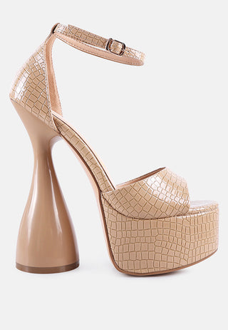 Pretty Me Patent Croc Ultra High Platform Sandals - Glamourous Grace