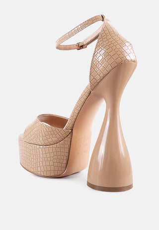 Pretty Me Patent Croc Ultra High Platform Sandals - Glamourous Grace