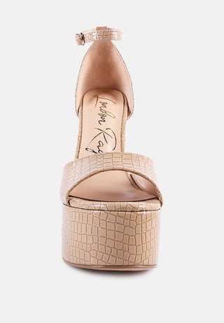 Pretty Me Patent Croc Ultra High Platform Sandals - Glamourous Grace