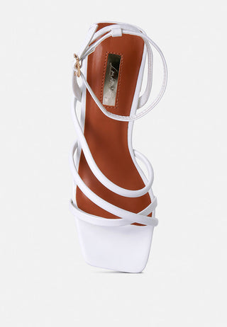 Right Pose Faux Leather Block Heel Sandals - Glamourous Grace