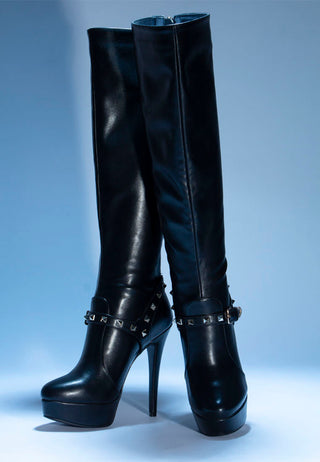 Daphne Stiletto Heeled Mid Calf Boots - Glamourous Grace