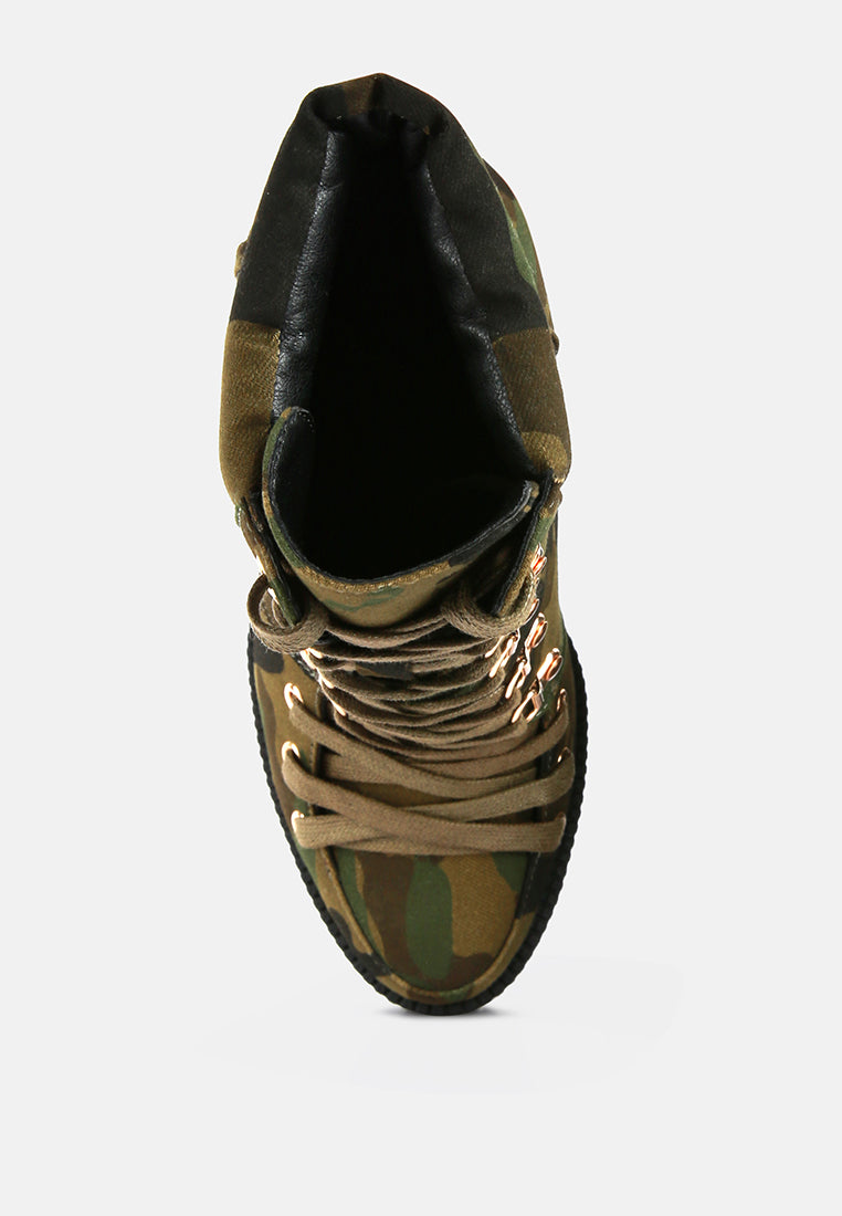Palmetto Camouflage Ankle Boots - Glamourous Grace