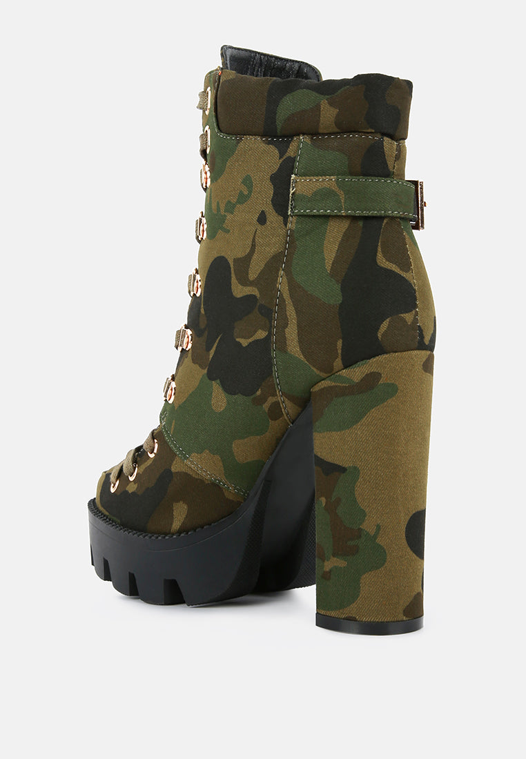 Palmetto Camouflage Ankle Boots - Glamourous Grace