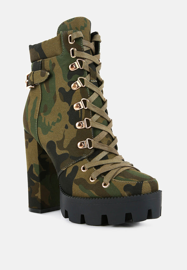 Palmetto Camouflage Ankle Boots - Glamourous Grace