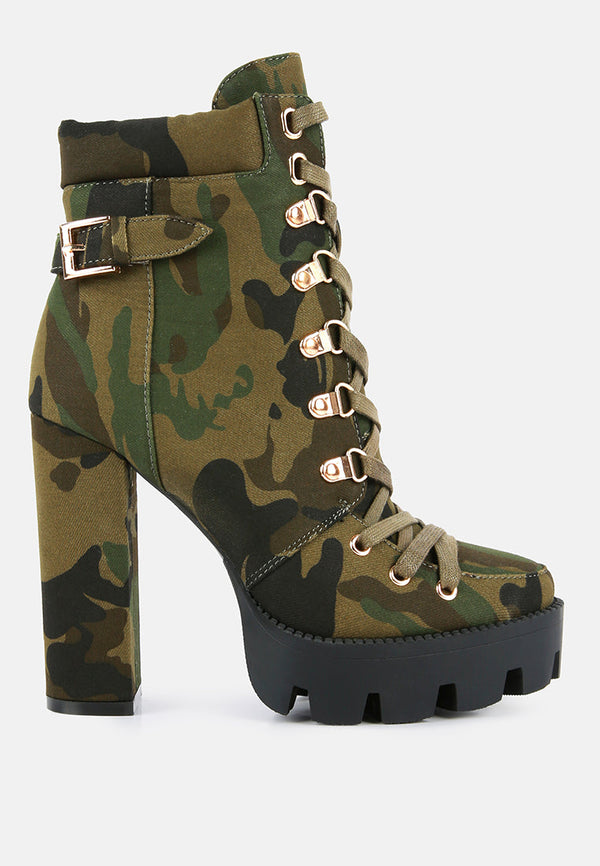 Palmetto Camouflage Ankle Boots - Glamourous Grace