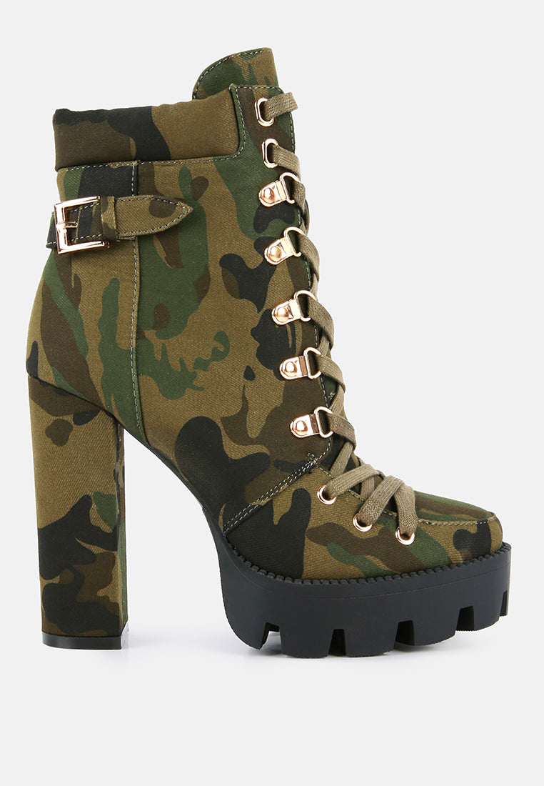 Palmetto Camouflage Ankle Boots - Glamourous Grace