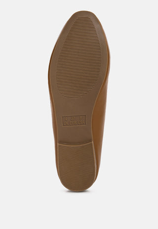 Chunky Metal Chain Faux Leather Loafers