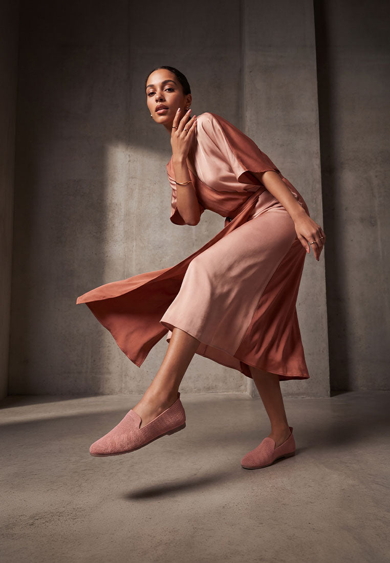 Akili Knit Textile Solid Flats - Glamourous Grace