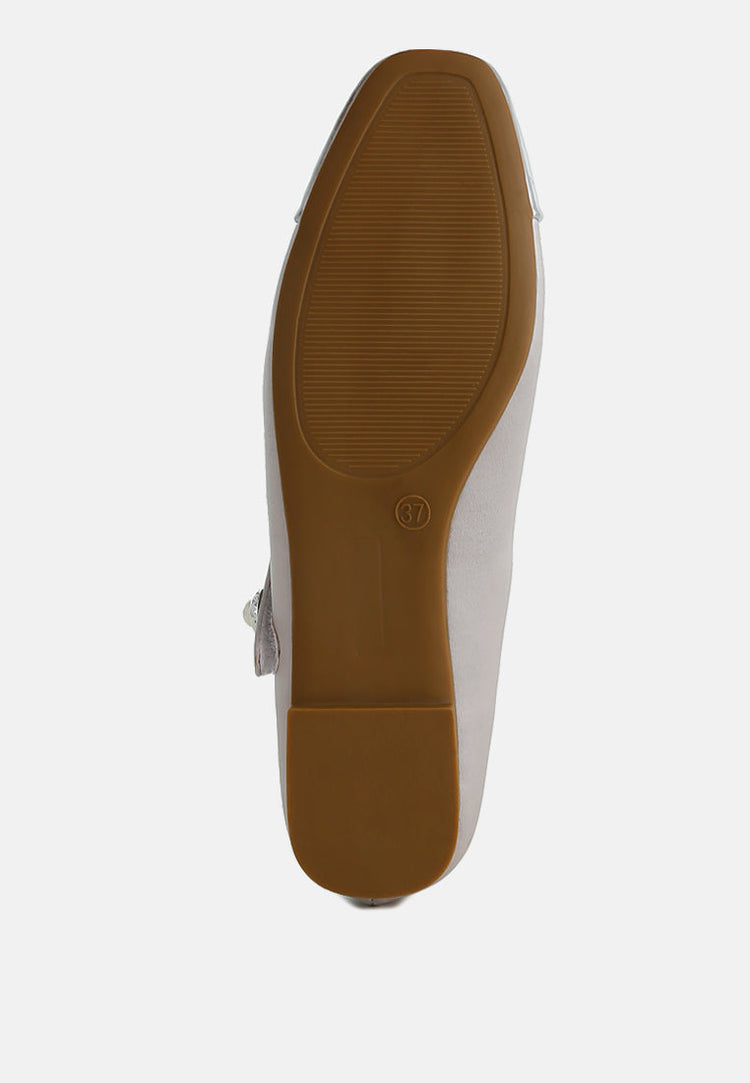 Albi Patent Toe Cap Satin Mary Jane