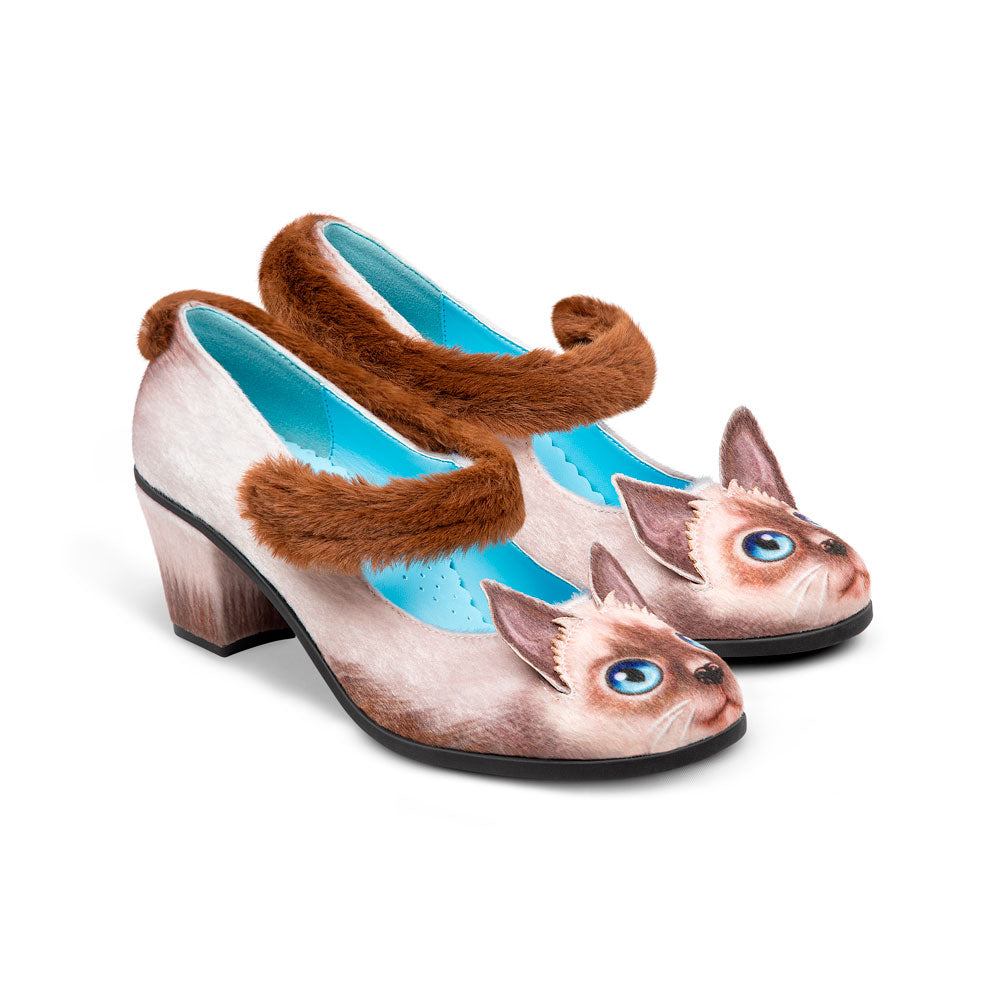 Siamese Cat Women's Mary Jane Mid Heels - Glamourous Grace