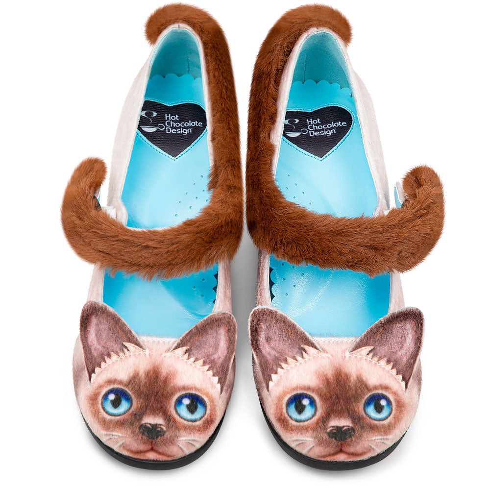 Siamese Cat Women's Mary Jane Mid Heels - Glamourous Grace