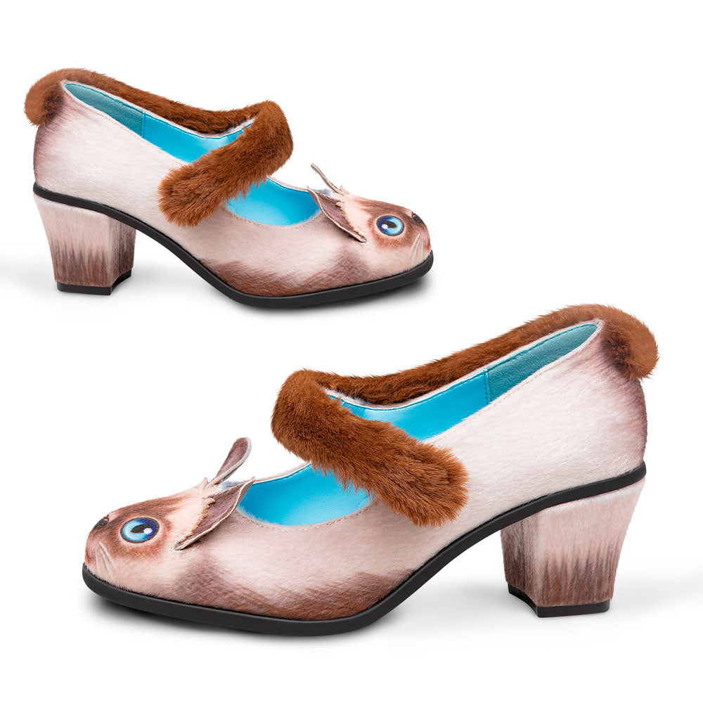 Siamese Cat Women's Mary Jane Mid Heels - Glamourous Grace