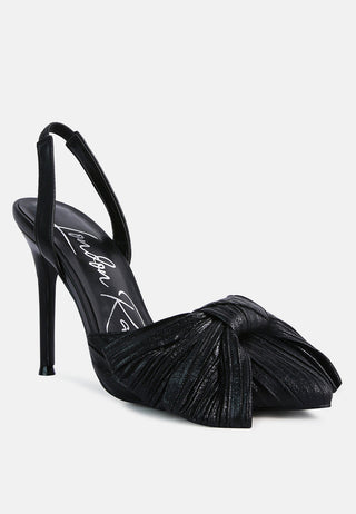 Kiki Bow Embellished Slingback Sandals - Glamourous Grace