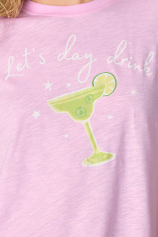 Softee "Let's Day Drink" Graphic Print T-Shirt