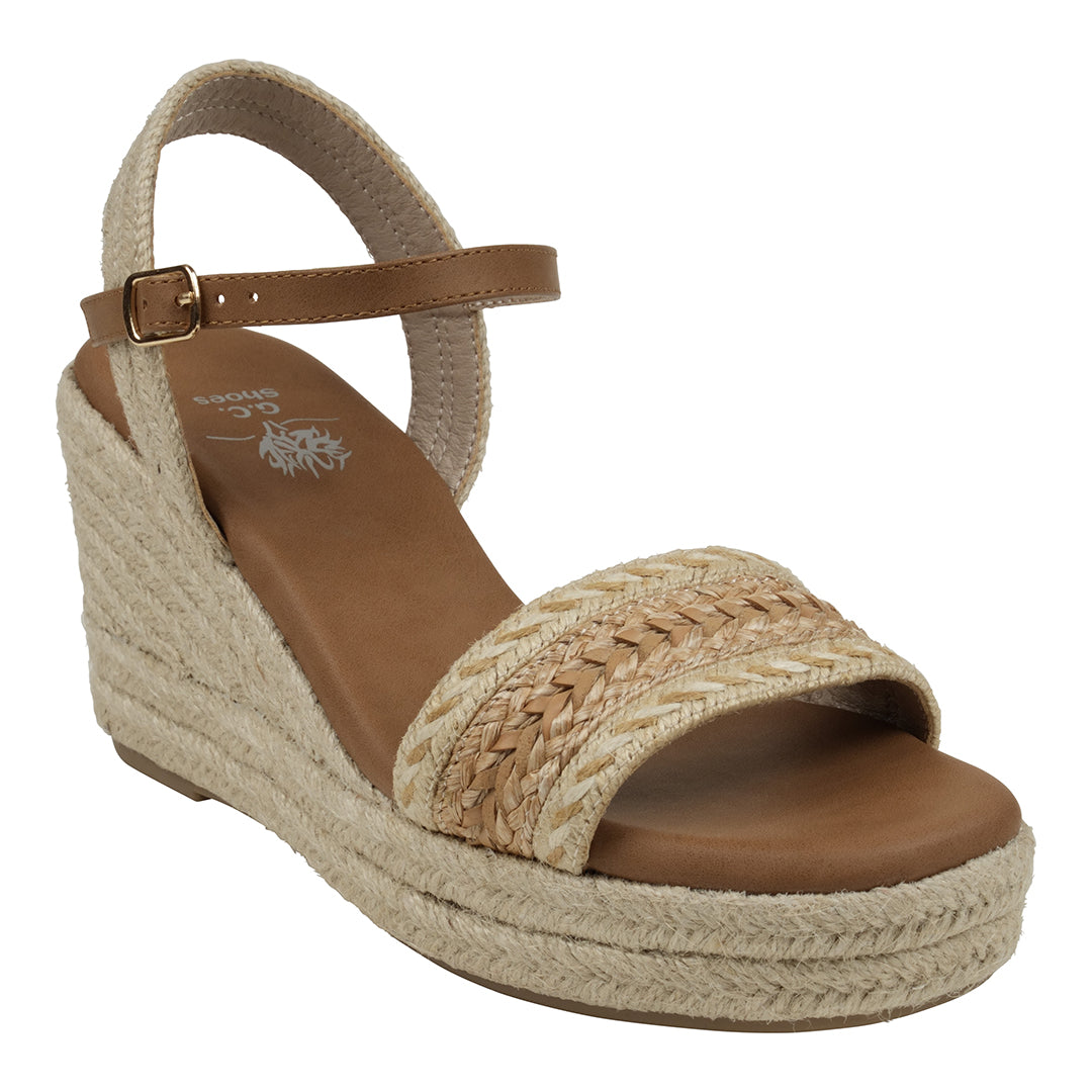 Solene Natural Slingback Espadrille Wedge Sandals - Glamourous Grace