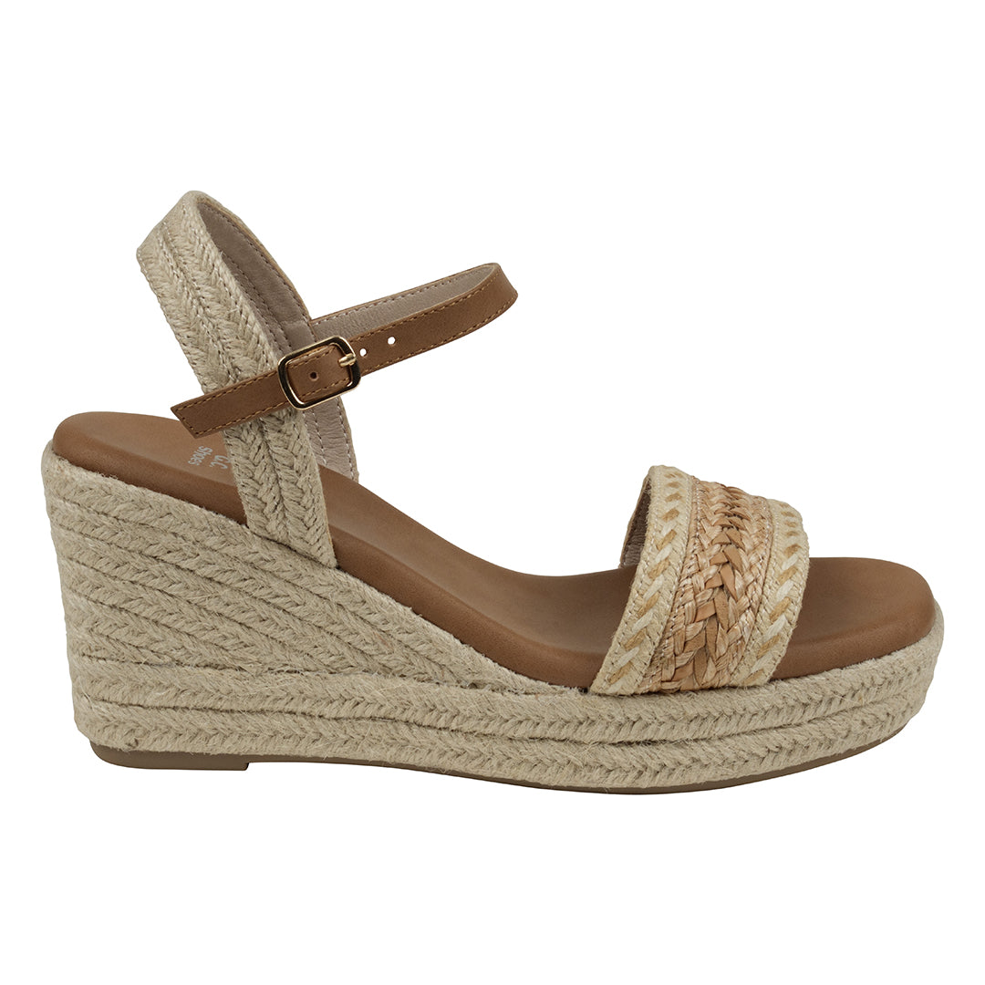 Solene Natural Slingback Espadrille Wedge Sandals - Glamourous Grace