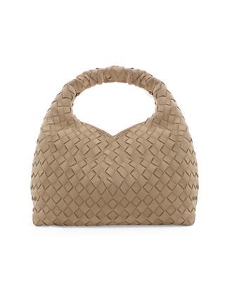 Solene Biscuit Suede Woven Handbag