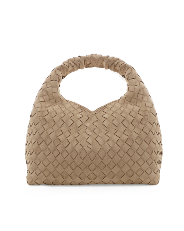 Solene Biscuit Suede Woven Handbag - Glamourous Grace