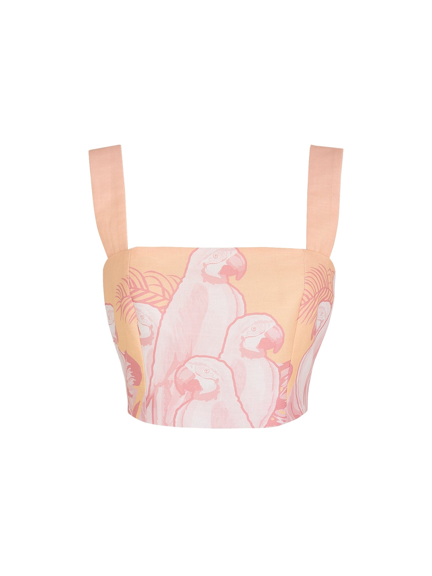 SOTAVENTO TOP IN CORAL MACAW PRINT - Glamourous Grace