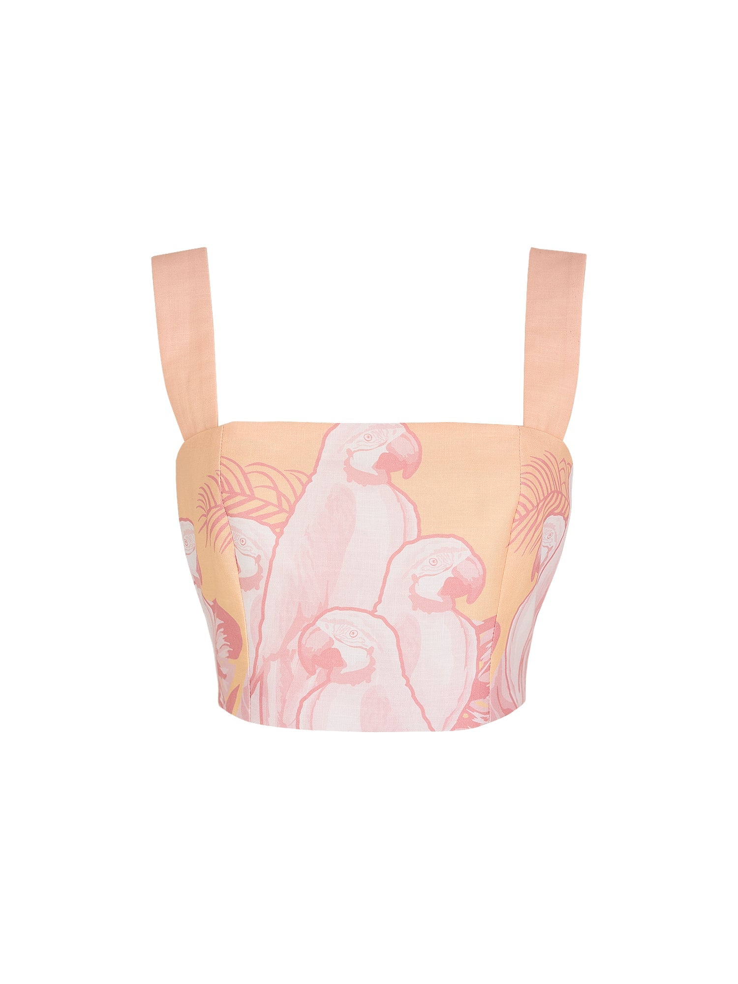 SOTAVENTO TOP IN CORAL MACAW PRINT - Glamourous Grace