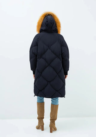 Vivienne Genuine Red Fox Trim Down Insulated Coat