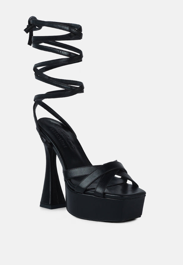 Splitsoul Lace Up High Platform Sandal - Glamourous Grace