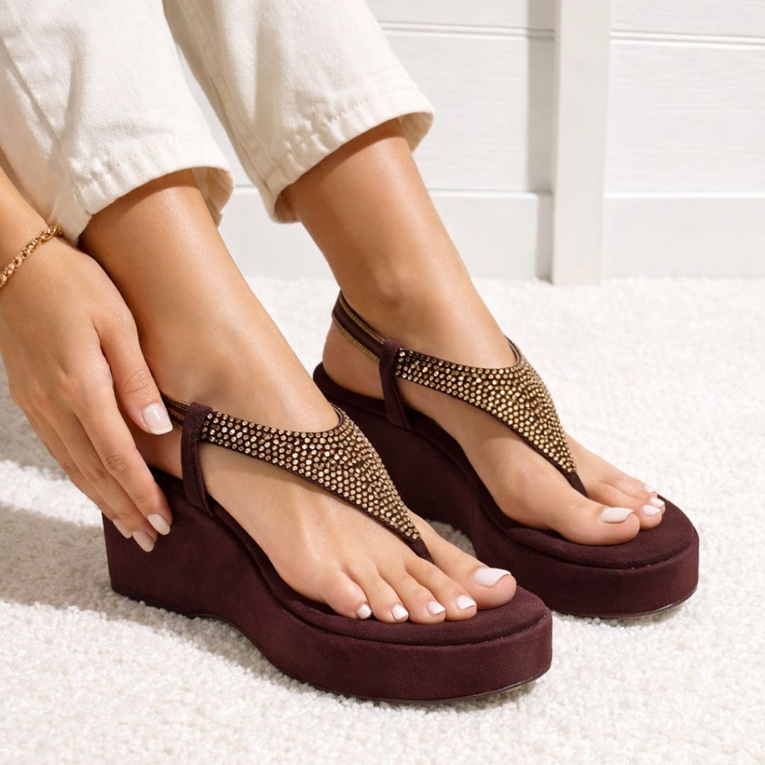 Merlot - Brown Wedges - Glamourous Grace
