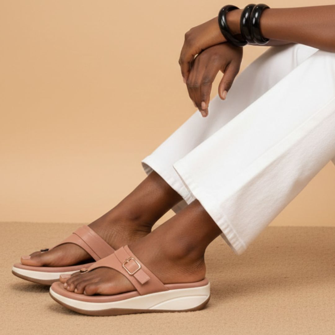 Briony - Peach Slip-Ons - Glamourous Grace