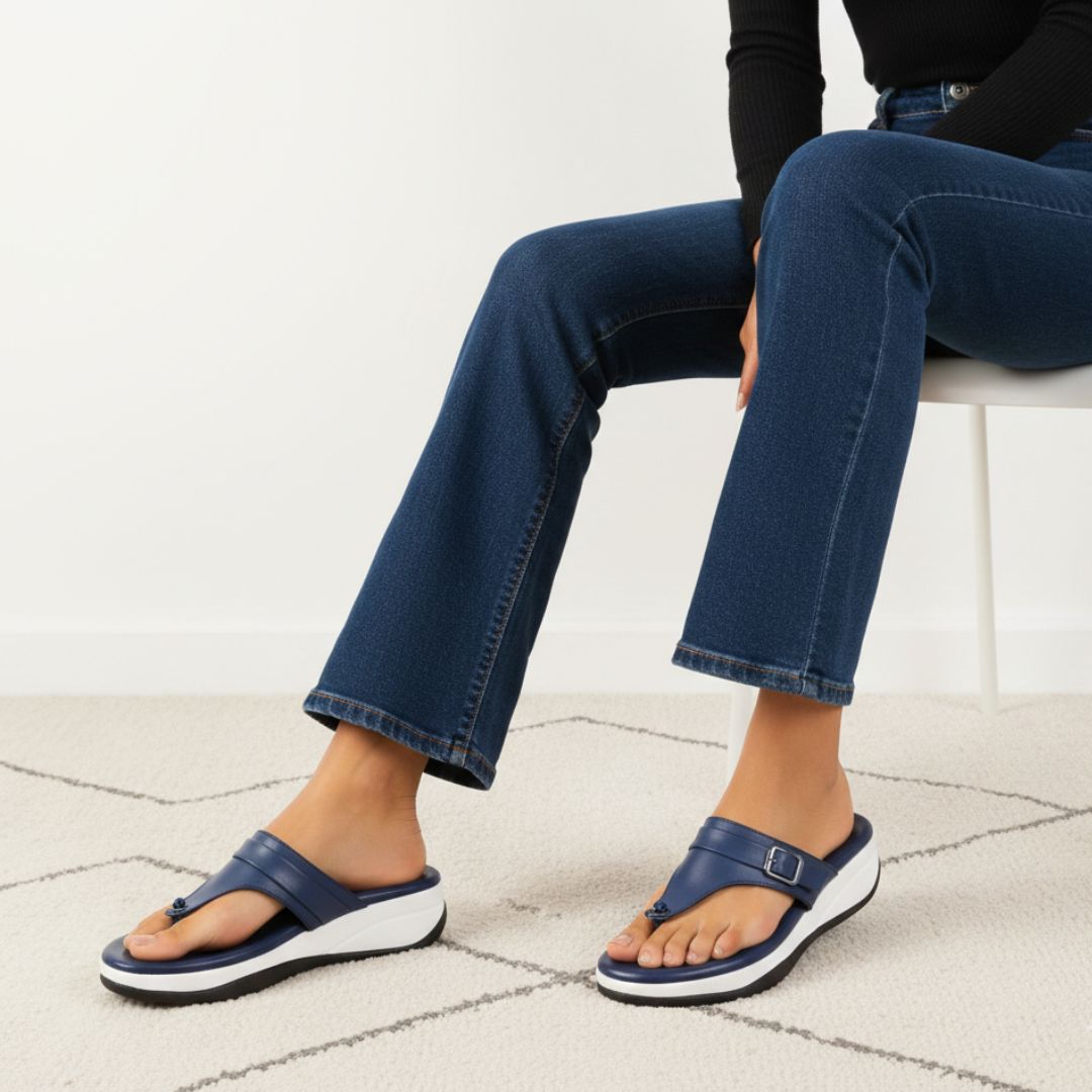 Briony - Blue Slip-Ons - Glamourous Grace