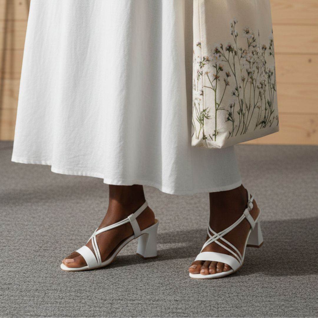 Nivelle - White Sandals - Glamourous Grace