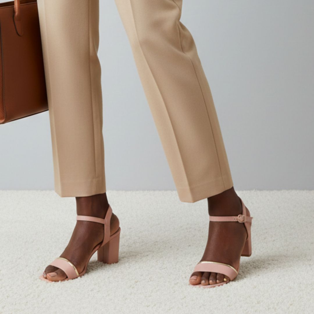 Mila - Pink Block Heels - Glamourous Grace