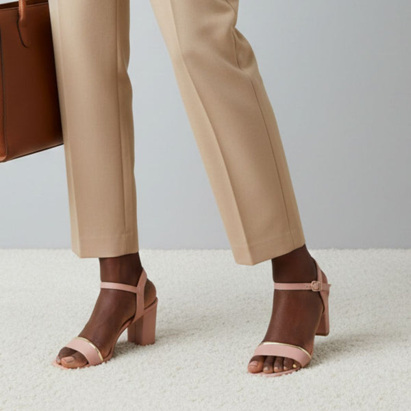 Mila - Pink Block Heels - Glamourous Grace