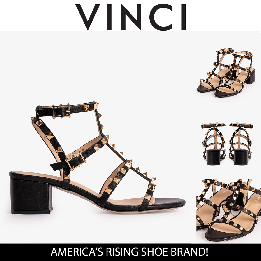 The Nejapa Black Multi Strap Leather Women Sandal - Glamourous Grace