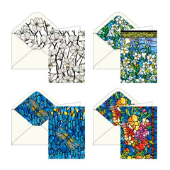 Tiffany Stained Glass Masterworks- Boxed Blank Note Cards – Set of 16 in a Keepsake Gift Box